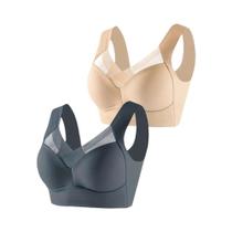 Sutiã Esportivo Feminino Plus Size Sem Costura, Sem Fio e Sem Costas - Com Renda