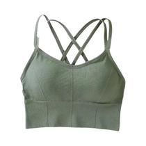 Sutiã Esportivo Feminino Sexy - Regata com Bojo Push Up e Design Cruzado nas Costas