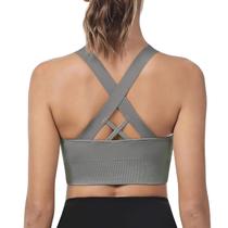Sutiã esportivo LAJERIN High Impact Cross Back Strappy Grey M