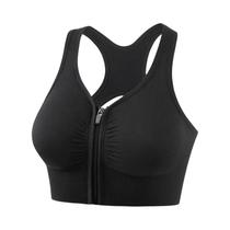 Sutiã Esportivo Plus Size com Zíper Frontal e Design Racerback - Alta Compressão