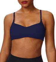 Sutiã esportivo Queerier com decote em V Spaghetti Strappy Open Back Gym
