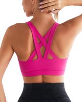 Sutiã esportivo RUNNING GIRL Criss-Cross Back Strappy Yoga Rosa