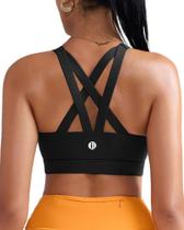 Sutiã esportivo RUNNING GIRL Criss-Cross Medium Support Preto