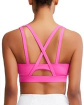 Sutiã esportivo RUNNING GIRL High Support Criss-Cross Back rosa choque