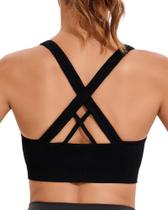 Sutiã esportivo RUNNING GIRL High Support Yoga preto para mulheres