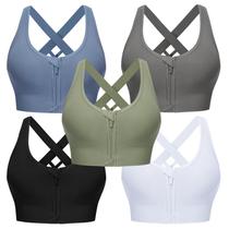 Sutiã esportivo Sykooria Zip Front High Impact Racerback para mulher Sutiã esportivo Sykooria Zip Front High Impact Racerback para mulher