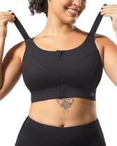 Sutiã esportivo VFUS ajustável de alto impacto para mulheres preto XXL