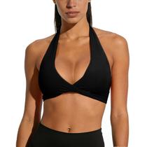 Sutiã esportivo YEL Halter acolchoado para ioga, ginástica, leve impacto, preto Sutiã esportivo YEL Halter acolchoado para ioga, ginástica, leve impacto, preto