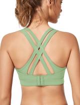 Sutiã esportivo Yvette High Impact Criss Cross Back Green 5GG