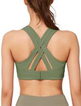 Sutiã esportivo Yvette High Impact Criss Cross Back verde pálido