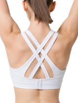 Sutiã esportivo Yvette High Impact Criss Cross Back White XL