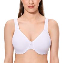 Sutiã feminino CALVENA Minimizer, com cobertura total, branco 36H