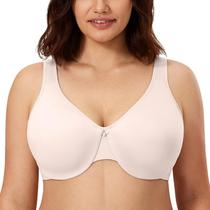 Sutiã feminino CALVENA Minimizer, de cobertura total, rosa, branco 34E