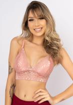 Sutiã Feminino Cropped Renda Alça Fina Sem Bojo Lingerie