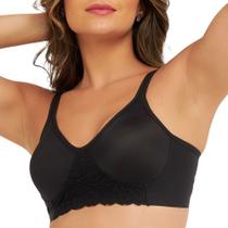 Sutiã Feminino DelRio Microfibra Renda Preto Plus Size - V400323 Sutiã Feminino DelRio Microfibra Renda Preto Plus Size - V400323