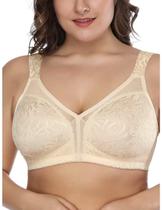 Sutiã feminino Deyllo com cobertura total plus size 40DDD bege Sutiã feminino Deyllo com cobertura total plus size 40DDD bege