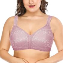 Sutiã feminino Deyllo com cobertura total plus size minimizer roxo 42C Sutiã feminino Deyllo com cobertura total plus size minimizer roxo 42C