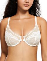 Sutiã feminino Deyllo com fecho frontal Racerback 38D Ivory Sutiã feminino Deyllo com fecho frontal Racerback 38D Ivory