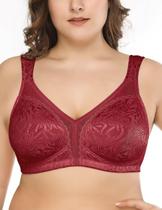 Sutiã feminino Deyllo Full Coverage Plus Size 46DD vermelho