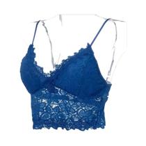 Sutiã Feminino Floral De Renda Push-up Sem Arame, Top Curto Transparente De Verão, Lingerie