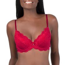 Sutiã feminino inteligente e sexy, exclusivo, de renda, push-up, vermelho 40C