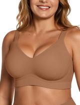 Sutiã feminino OEAK, cobertura total, sem costura, marrom XXL