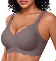 Sutiã feminino OEAK sem aro Push Up, cobertura total, cinza Sutiã feminino OEAK sem aro Push Up, cobertura total, cinza