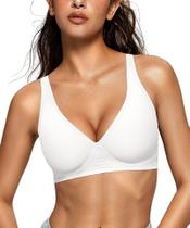 Sutiã feminino OEAK sem fio, confortável e confortável, branco M