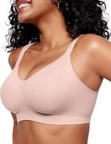 Sutiã feminino OEAK sem fio, sem costura, cobertura total, L, rosa
