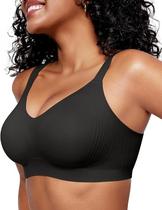 Sutiã feminino OEAK sem fio, sem costura, com cobertura total, preto L