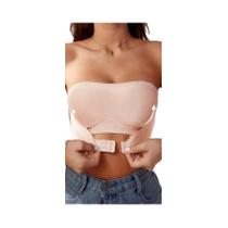 Sutiã Feminino sem alça Sem Aro Invisível Anti-Exposição Confortável Com Botões Frontais