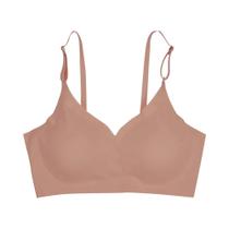 Sutiã Feminino Sem Costura Com Enchimento E Efeito Push-up, Em Tecido Ice Silk, Com Corte a Laser,