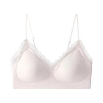 Sutiã Feminino Sem Costura De Renda Fino Para Seios Pequenos Com Tira De Gel E Alça Fina Estilo Sutiã Feminino Sem Costura De Renda Fino Para Seios Pequenos Com Tira De Gel E Alça Fina Estilo