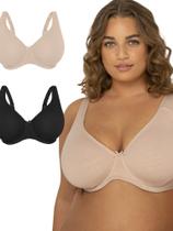 Sutiã Fruit of the Loom Fit for Me Plus Size 40G de areia/preto