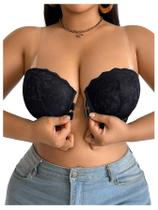 Sutiã GORGLITTER de renda sem alças Push Up com alças transparentes 42D Sutiã GORGLITTER de renda sem alças Push Up com alças transparentes 42D