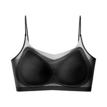 Sutiã Halter Sem Costura Ultrafino E Respirável De Seda Gelada Para Mulheres Com Costas Em U Sutiã Halter Sem Costura Ultrafino E Respirável De Seda Gelada Para Mulheres Com Costas Em U