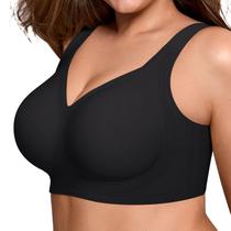 Sutiã LetsJoli Supportive Wireless Push Up com cobertura total preta