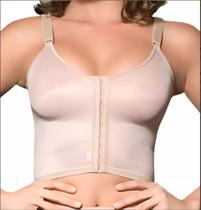 Sutiã Longo Sem Costura com Abertura Frontal com Dupla Regulagem Pós Cirúrgico Cinta Moderna