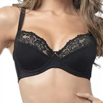 Sutiã Lousane DeMillus Sem Bojo,Com aro, Renda Delicada e Conforto Diário