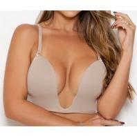Sutiã Meia Taça Decote Profundo Liso