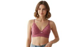 Sutiã Meia Taça Rendado Forrado Sem Bojo Alça Ajustável Fecho Colchete Lingerie Feminina
