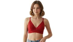 Sutiã Meia Taça Rendado Forrado Sem Bojo Alça Ajustável Fecho Colchete Lingerie Feminina Sutiã Meia Taça Rendado Forrado Sem Bojo Alça Ajustável Fecho Colchete Lingerie Feminina