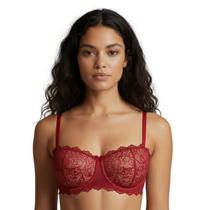 Sutiã Meia Taça Sem Bojo Rendado Tule Sensual Alça Ajustável Fecho Colchete Lingerie Sutiã Meia Taça Sem Bojo Rendado Tule Sensual Alça Ajustável Fecho Colchete Lingerie