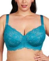 Sutiã minimizador HSIA Horizon Blue Plus Size Underwire Lace