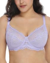 Sutiã Minimizer HSIA Plus Size Underwire, cobertura total, roxo