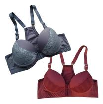 Sutiã Nadador Reforçado Plus Com Bojo Rendado (kit Com 2) Sutiã Nadador Reforçado Plus Com Bojo Rendado (kit Com 2)