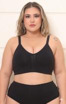 Sutiã Nayane Rodrigues Plus Size Algodão Sem Bojo Lateral Larga 48-54 Cor:PretoTamanho:48
