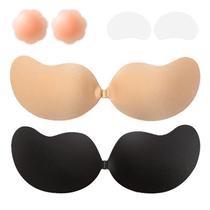 Sutiã pegajoso Nimowu Adhesive Push Up Invisible, sem alças, 2 pares