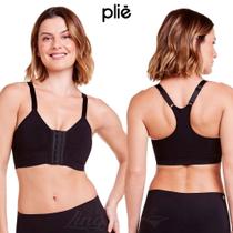 Sutiã Plié Modelo Nadador com Fecho Frontal de Alta Sustentação Alças Largas e Ajustáveis sem Bojo