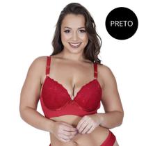 Sutiã Plus Size Básico Confortável em Microfibra e Renda Estilo Sedutor - MF1439